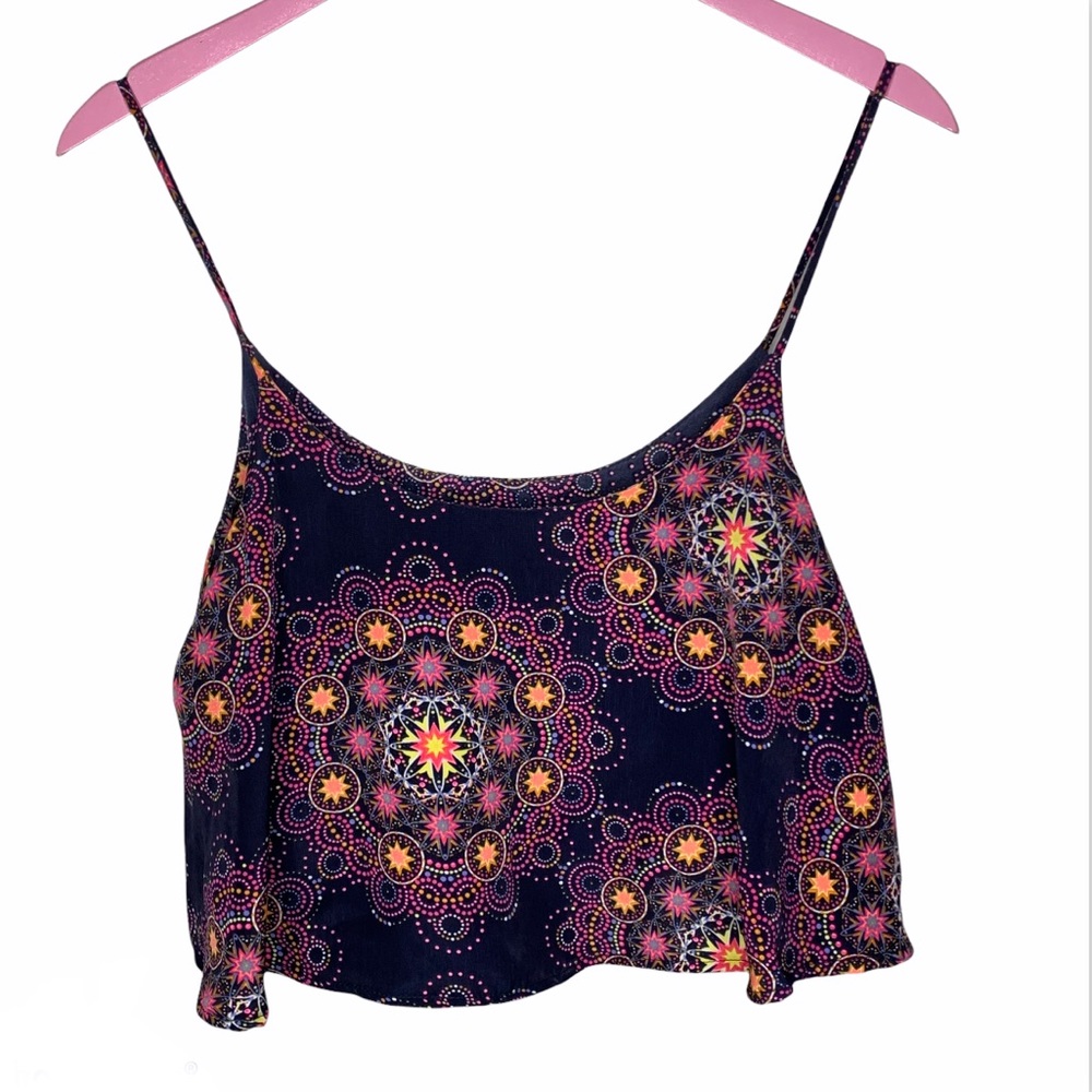 Lucy Love Flouncy Crop Top Mandala Print